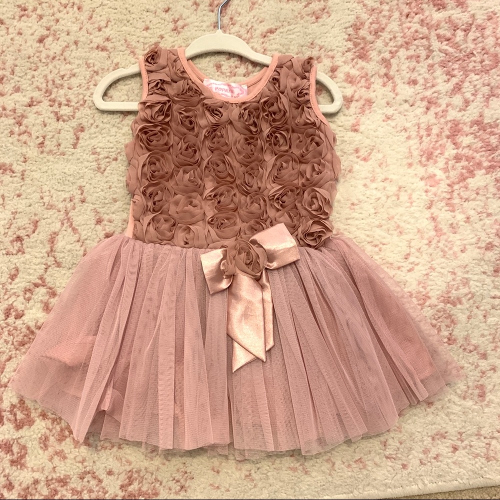 🌹 Popatu Rose Applique Tulle Party Dress